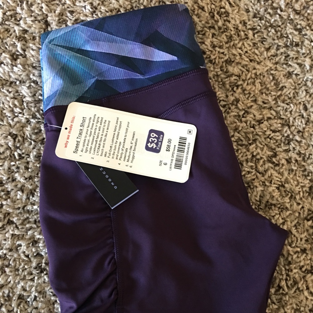 NWT Lululemon Speed Track Short size 6